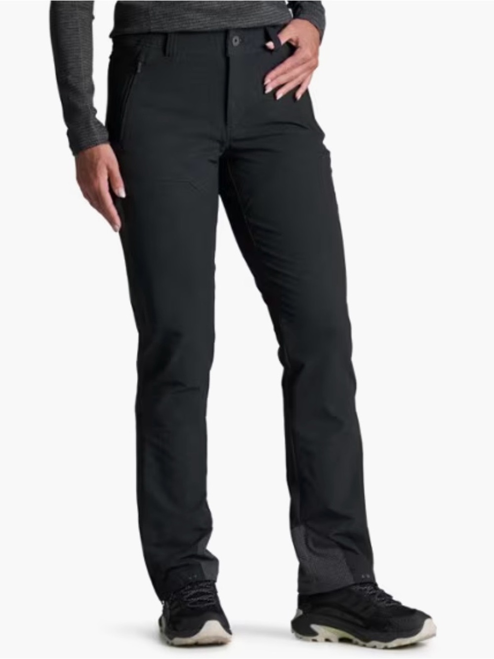 Kuhl Klash Hiking Pants Women’s 6 Charcoal Gray/Black Softshell Water Resistant